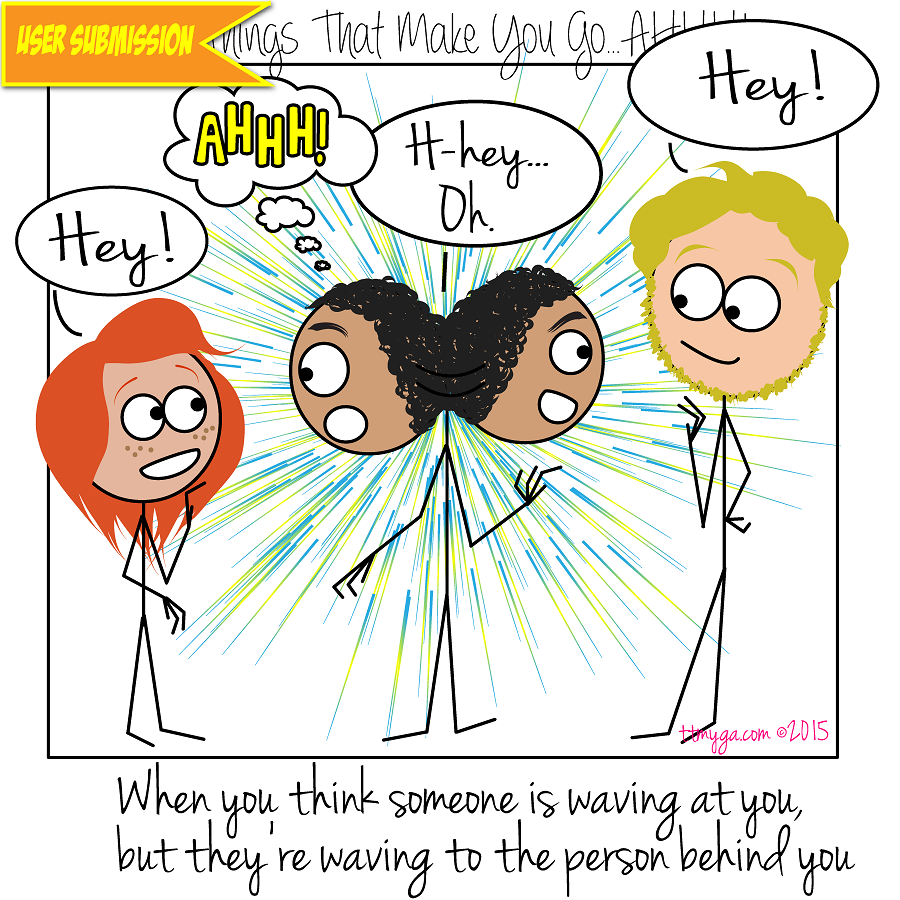 waving to the wrong person awkward ttmyga comics 2015